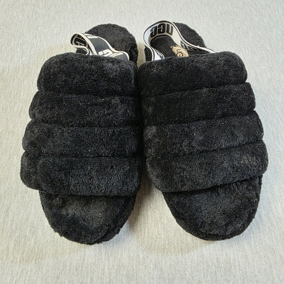 UGG Black Shearling Lined Sandals Size 9 Womens - Picture 3 of 7